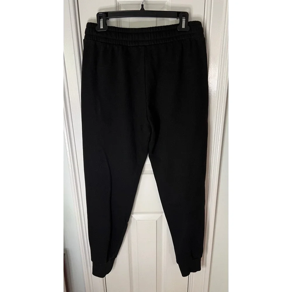 Puma Mens Fleece Joggers Black Sweatpants Embroidered Logo 671689-01 Size M